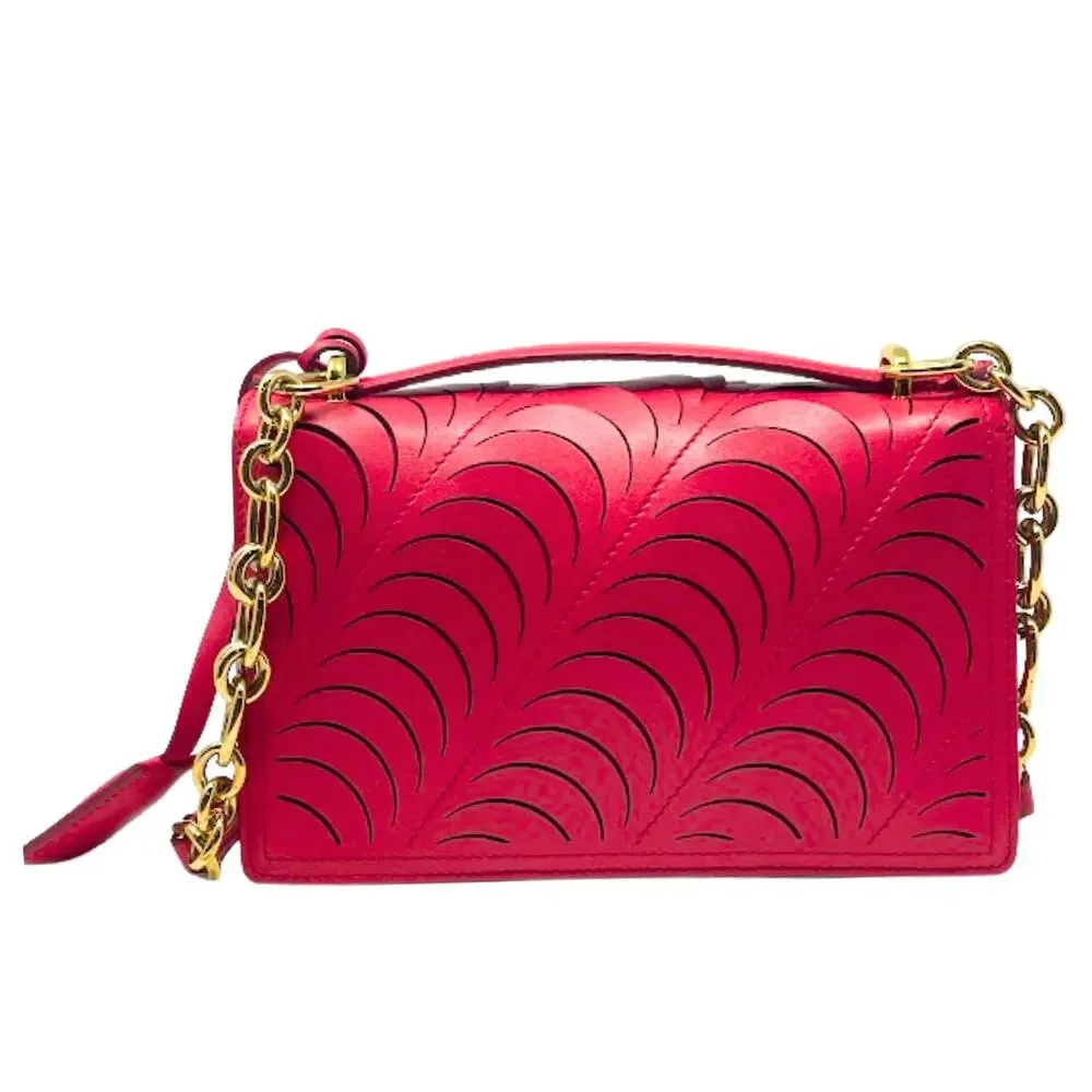 Salvatore‎ Ferragamo Bag Crossbody Shoulder Gancini Top Handle Red Leather Purse